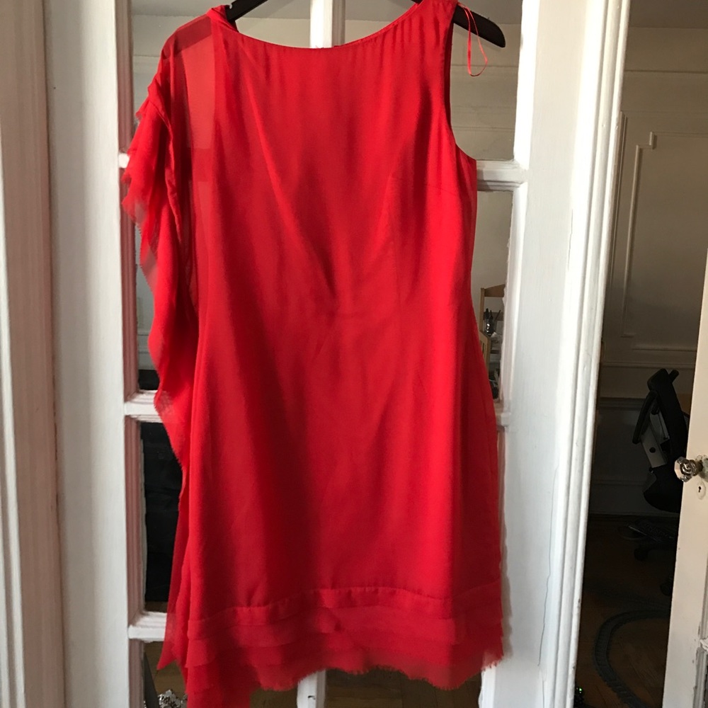 Vince camuto asymmetrical red cocktail dress